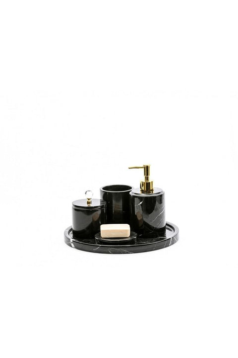 5-Piece Toros Marble Round Shape Bathroom Set Gold
