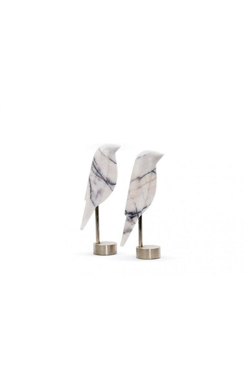 2'li Metal Ayaklı Lilac Mermer Kuş