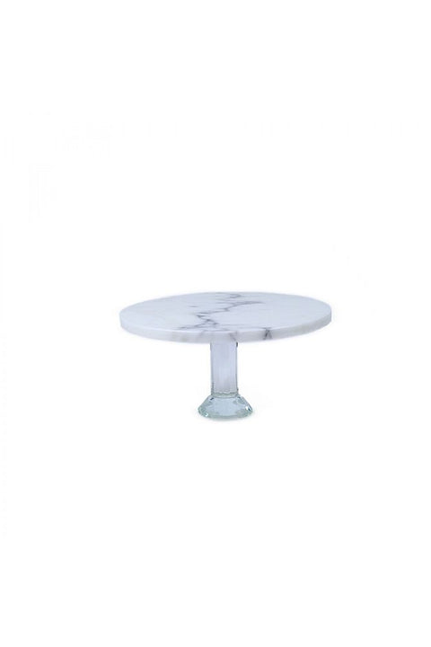 Calacatta Marble Presentation Stand with Crystal Legs