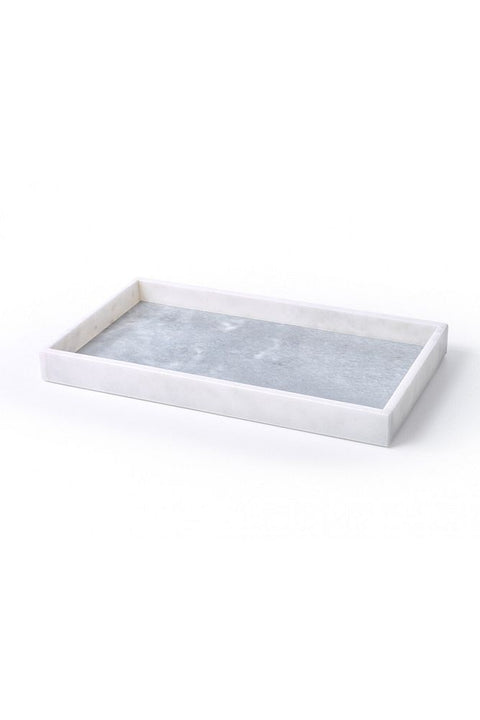 Grey White Marble Rectangular Tray