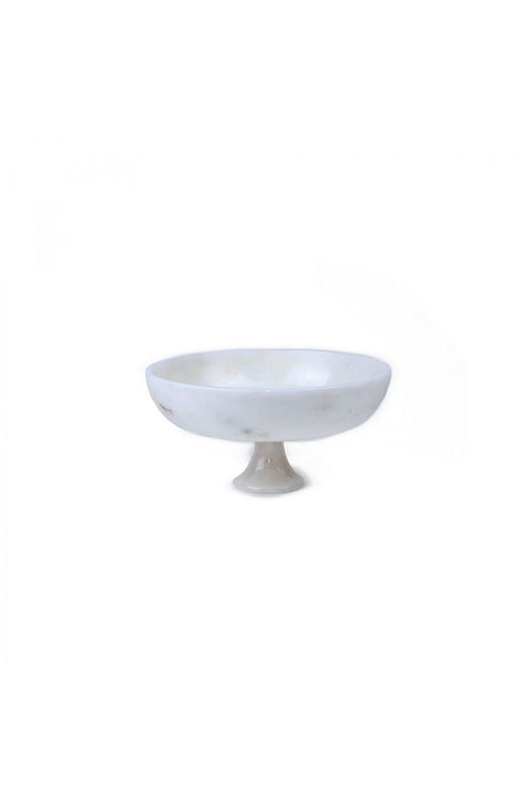 White Marble Footed Bowl