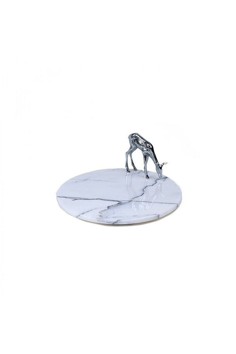 Lilac Marble Presentation Stand with Chrome Metal Details