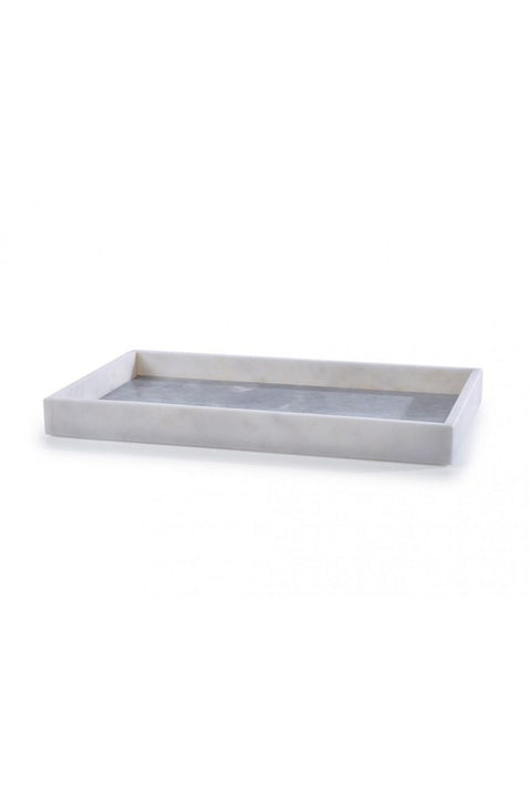 White Gray Marble Rectangular Tray