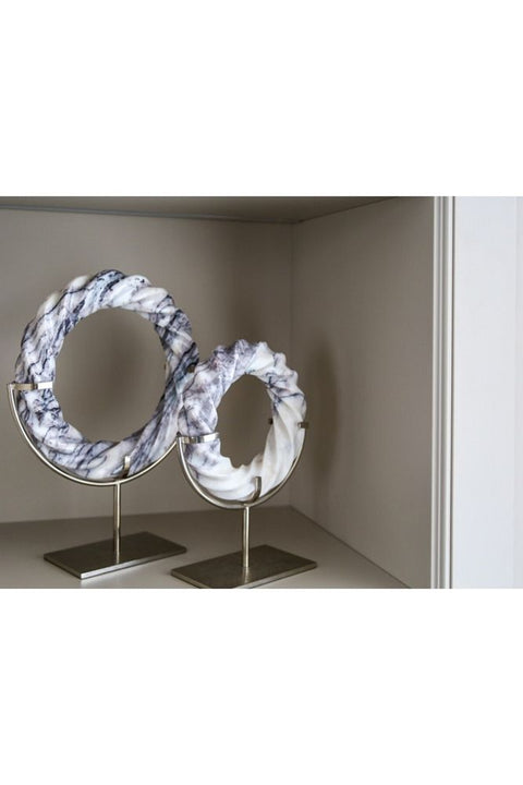 Lilac Marble Spiral Object with 2 Metal Legs