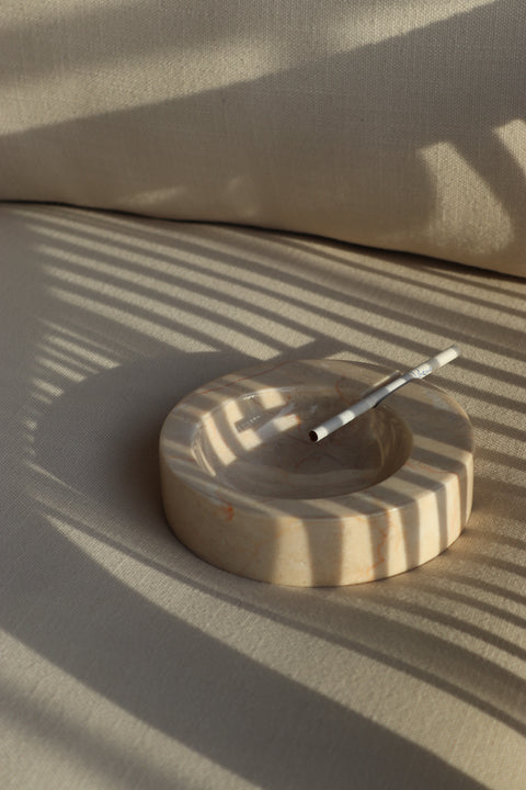 Beige Marble Round Ashtray