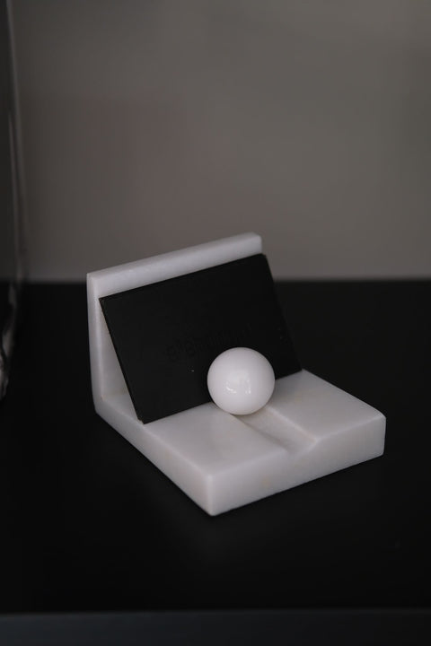 White Marble Business Card Holder